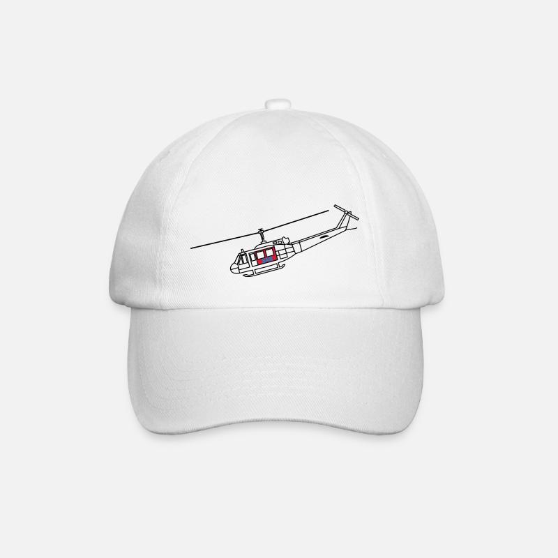 Bell UH1D - SAR / Notarzt - Baseballkappe - Weiß/Weiß