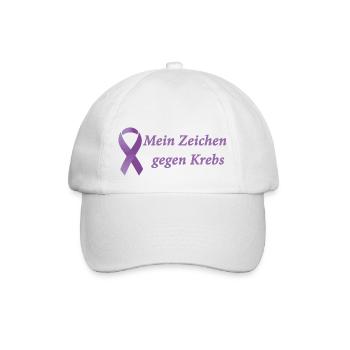 Zeichen gegen Krebs - Baseballkappe - Weiß/Weiß - Vorne