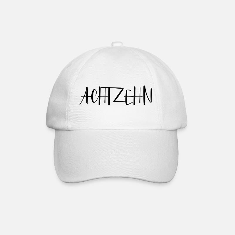 18 achtzehn 18. Geburtstag Geschenk Volljährigkeit - Baseballkappe - Weiß/Weiß
