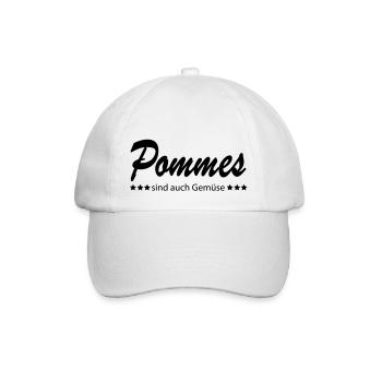 Pommes sind auch Gemüse - Baseballkappe - Weiß/Weiß - Vorne