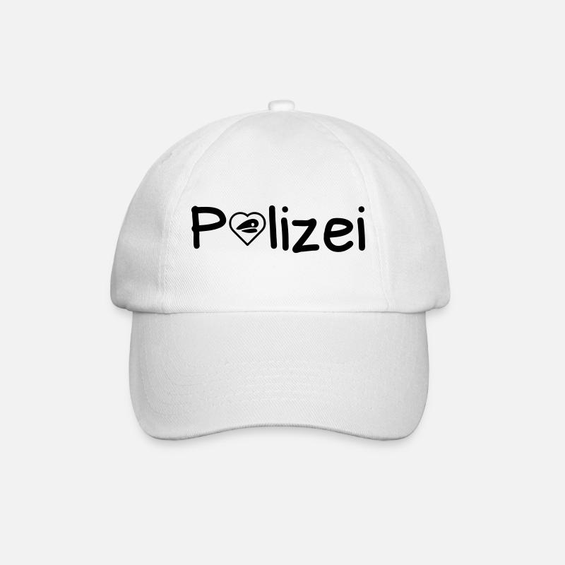 Polizei Liebe Polizist Polizisten Cops Geschenk - Baseballkappe - Weiß/Weiß