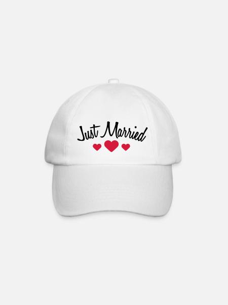 Just Married Hearts Logo Design - Casquette classique - blanc/blanc