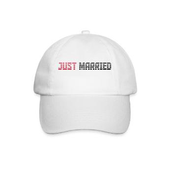 Just Married Text Logo Design - Baseball Cap - white/white - Front