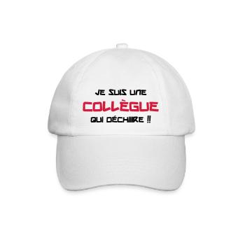Je suis une Collègue qui déchiiire !! - Casquette classique - blanc/blanc - Devant