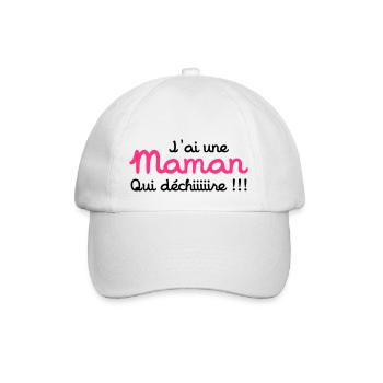 J'ai une Maman qui déchiiire ! - Casquette classique - blanc/blanc - Devant