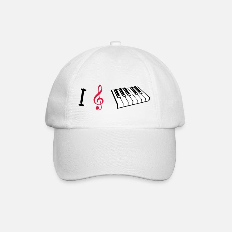 J'aime le piano, le piano - Casquette classique - blanc/blanc