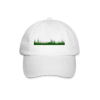 Herbe, sol, prairie, prairie herbeuse - Casquette classique - blanc/blanc - Devant