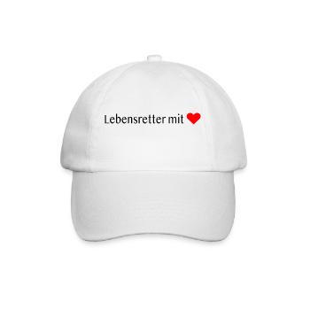Lebensretter mit ❤️ - Baseballkappe - Weiß/Weiß - Vorne