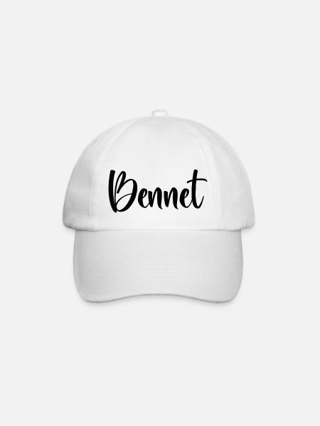 Vorname - Bennet - Baseballkappe - Weiß/Weiß