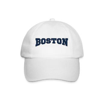 Boston Block Font Logo - Baseball Cap - white/white - Front