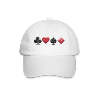 Crosse de coeur de pique de carroun poker, Skat & Blackjack - Casquette classique - blanc/blanc - Devant
