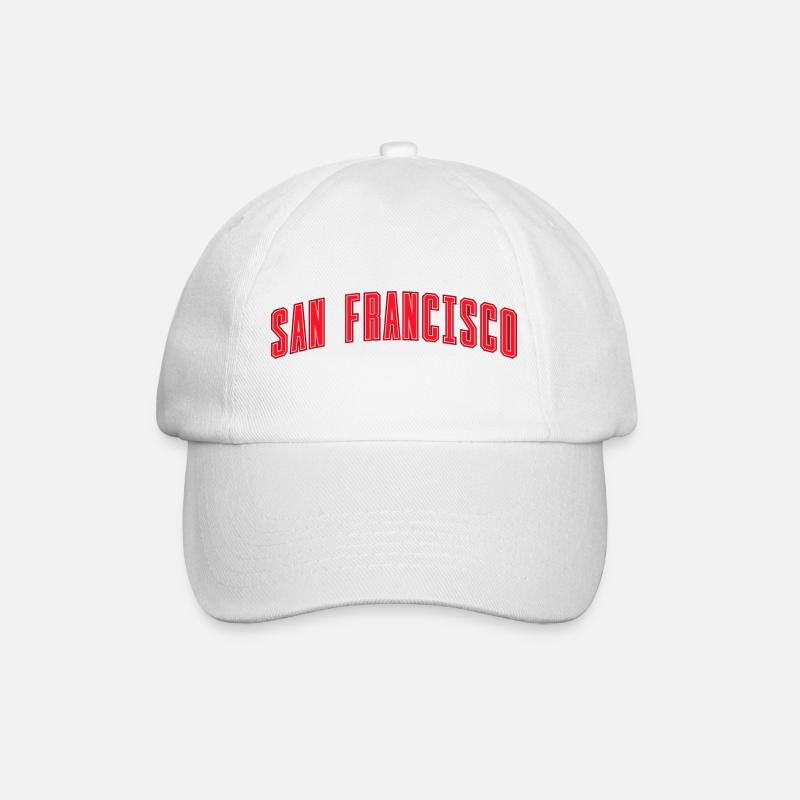 San Francisco Bogen Schriftzug Rot - Baseballkappe - Weiß/Weiß
