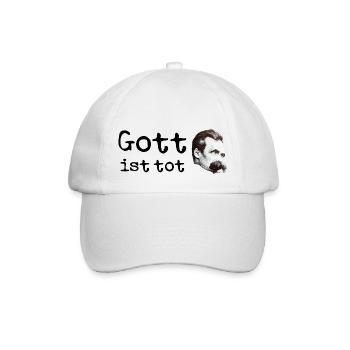 Friedrich Nietzsche Gott ist tot - Baseballkappe - Weiß/Weiß - Vorne