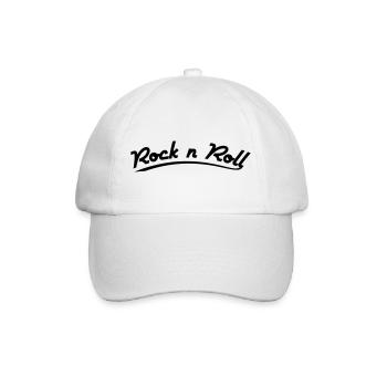 rock n roll design retro vintage style - Baseball Cap - white/white - Front