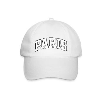 Paris-Logo: College-Design im Pariser Stil - Baseballkappe - Weiß/Weiß - Vorne