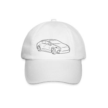 Outlined silhouette of a modern car - Baseball Cap - white/white - Front