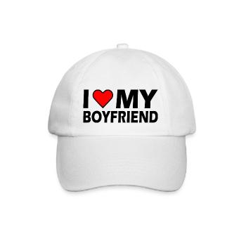 I love my boyfriend - Baseballkappe - Weiß/Weiß - Vorne