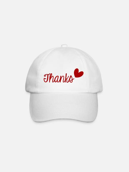MERCI. THANKS. THANK YOU. ANNIVERSAIRE. NAISSANCE. - Casquette classique - blanc/blanc