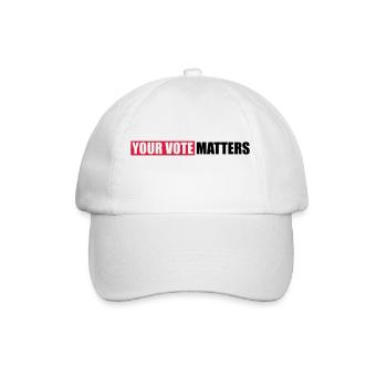 votre vote compte citation - Casquette classique - blanc/blanc - Devant