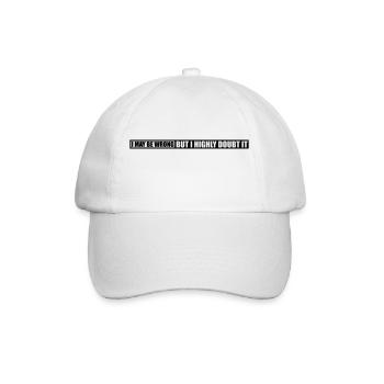 I may be wrong - Baseball Cap - white/white - Front