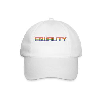 LGBTQI equality Schriftzug rainbow white shirt - Baseballkappe - Weiß/Weiß - Vorne