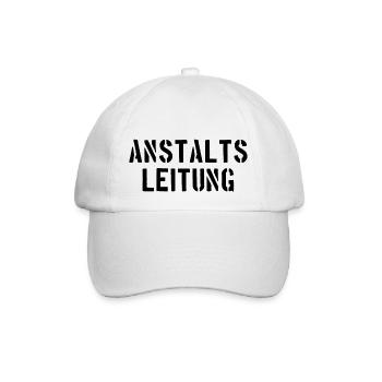 Anstaltsleitung - Alte Schrift - Anstalt - Leitung - Baseballkappe - Weiß/Weiß - Vorne
