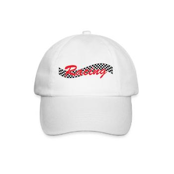 Drapeau à cocher de course - Car Auto Bike Race - Casquette classique - blanc/blanc - Devant