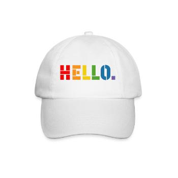 LGBT Rainbow shirt hello, LGBT lgbtqi queer - Baseballkappe - Weiß/Weiß - Vorne