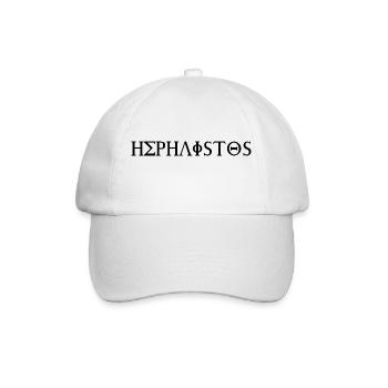 Hephaistos Schriftzug griechische Schrift schwarz - Baseballkappe - Weiß/Weiß - Vorne