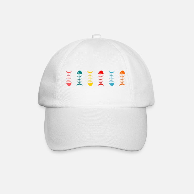 SARDINE. POISSON. POISSON D'AVRIL. PÂQUES. MER - Casquette classique - blanc/blanc
