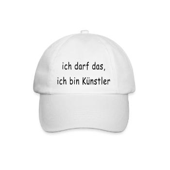 ich darf das ich bin künstler comic sans - Baseballkappe - Weiß/Weiß - Vorne