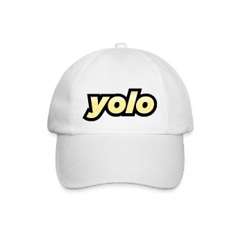 Yolo Trendy Words Typography, Modern Slang Sayings - Baseball Cap - white/white - Front