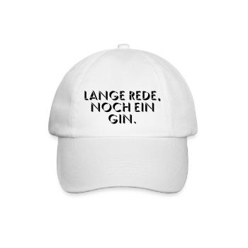 Lange Rede, noch ein Gin - Baseballkappe - Weiß/Weiß - Vorne