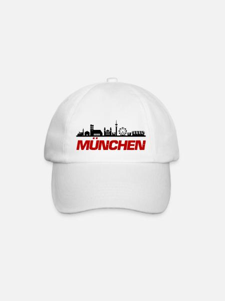 münchen skyline - Baseballkappe - Weiß/Weiß