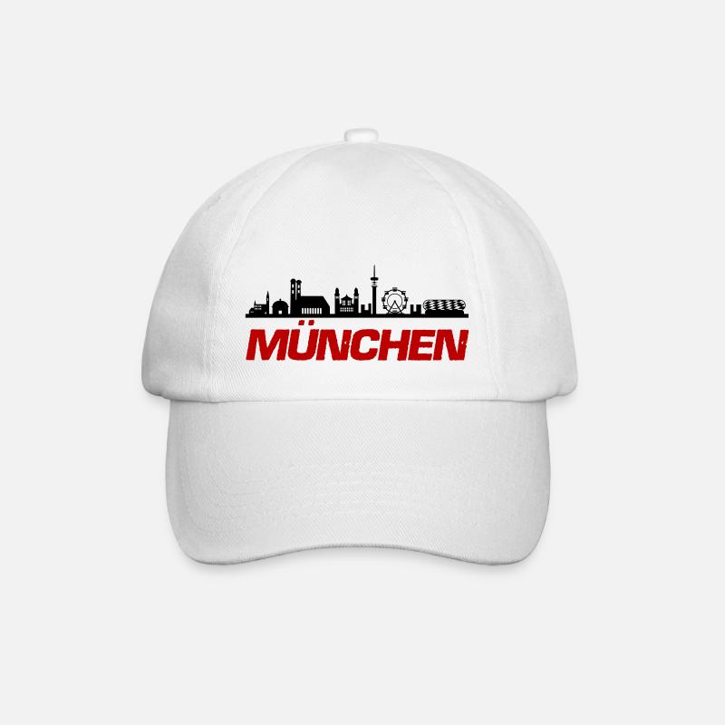 münchen skyline - Baseballkappe - Weiß/Weiß