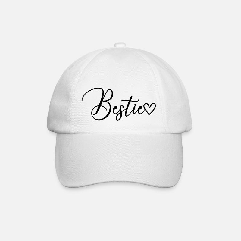 Bestie Schrift - Baseballkappe - Weiß/Weiß