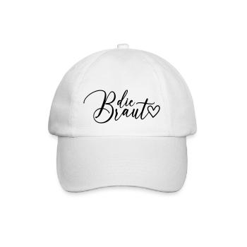 Die Braut Schrift - Baseballkappe - Weiß/Weiß - Vorne