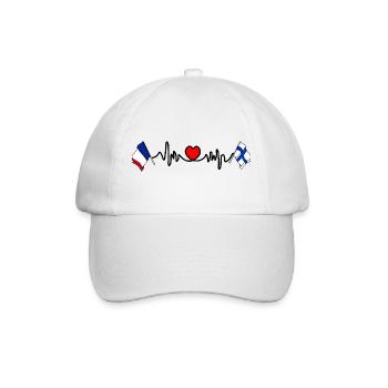 Cardio coeur avec drapeau France et drapeau Finlande - Casquette classique - blanc/blanc - Devant