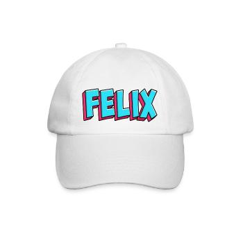 Name Motif: Felix - Baseball Cap - white/white - Front