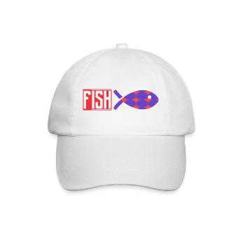 FISH. HUMOR. FISH. SARDINE. APRIL FOOL - Baseball Cap - white/white - Front