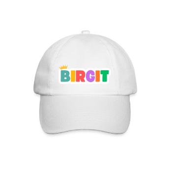 Birgit! Personalisierbar - Baseballkappe - Weiß/Weiß - Vorne