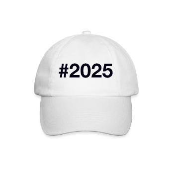 2025 Hashtag - Baseballkappe - Weiß/Weiß - Vorne