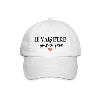 je vais etre grande sœur - Casquette classique - blanc/blanc - Devant