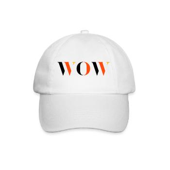 WOW dreifarbig - Baseballkappe - Weiß/Weiß - Vorne