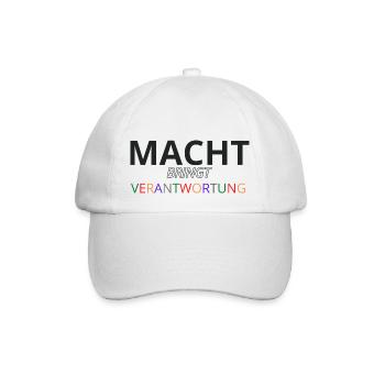 Macht bringt Verantwortung bunt - Baseballkappe - Weiß/Weiß - Vorne