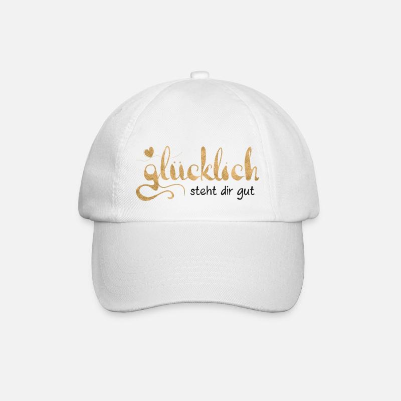 Glücklich steht dir gut - Baseballkappe - Weiß/Weiß