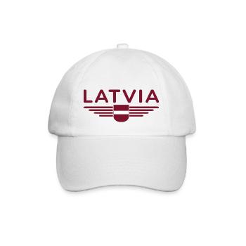 Lettland T-Shirt – Stolz und Tradition - Baseballkappe - Weiß/Weiß - Vorne