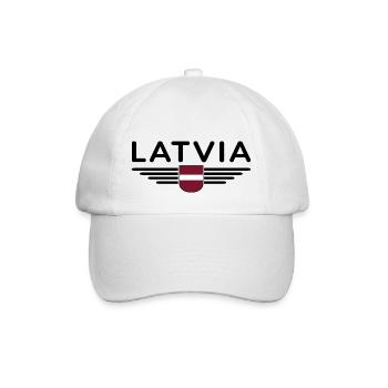 Lettland T-Shirt – Stolz und Tradition - Baseballkappe - Weiß/Weiß - Vorne