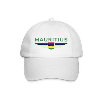 Mauritius T-Shirt – Insel-Fans & Liebhaber - Baseballkappe - Weiß/Weiß - Vorne