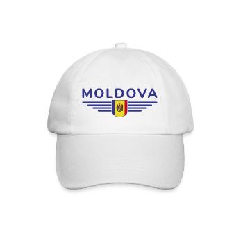 Moldau T-Shirt – Stolz auf Moldawien - Baseballkappe - Weiß/Weiß - Vorne
